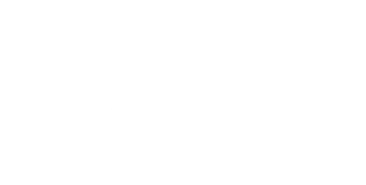 White stylized willow tree logo on a black background